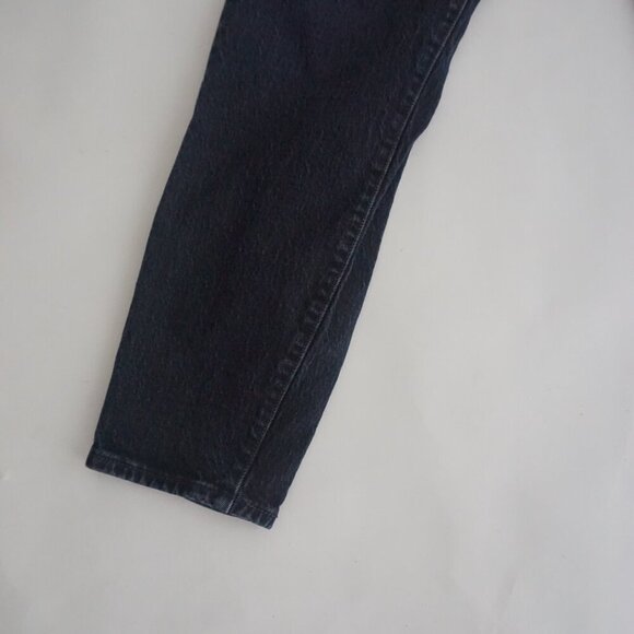 Levi's Wedgie Black Stone Wash Straight Tapered High Waisted Denim Jeans 26 - Picture 5 of 12